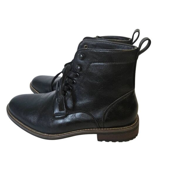 Santino Luciano mens black leather lace up boots. Size 9. NWOT - Picture 3 of 6